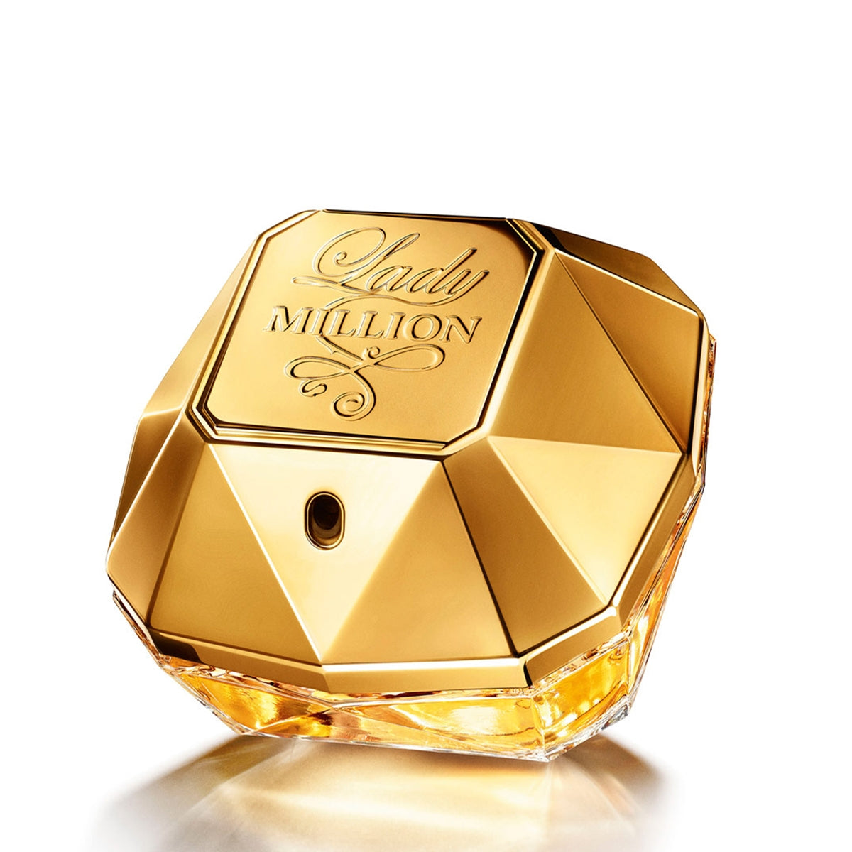 frasco Perfume Feminino Paco Rabanne Lady Million Eau de Parfum frente fundo branco