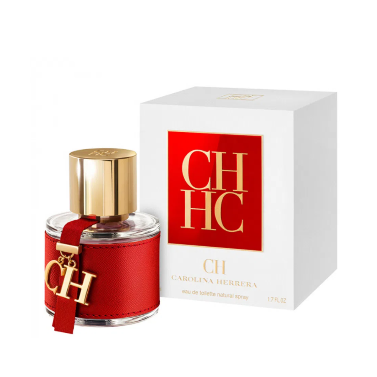 frasco Perfume Feminino Carolina Herrera Ch Eau de Toilette detalhe lateral
