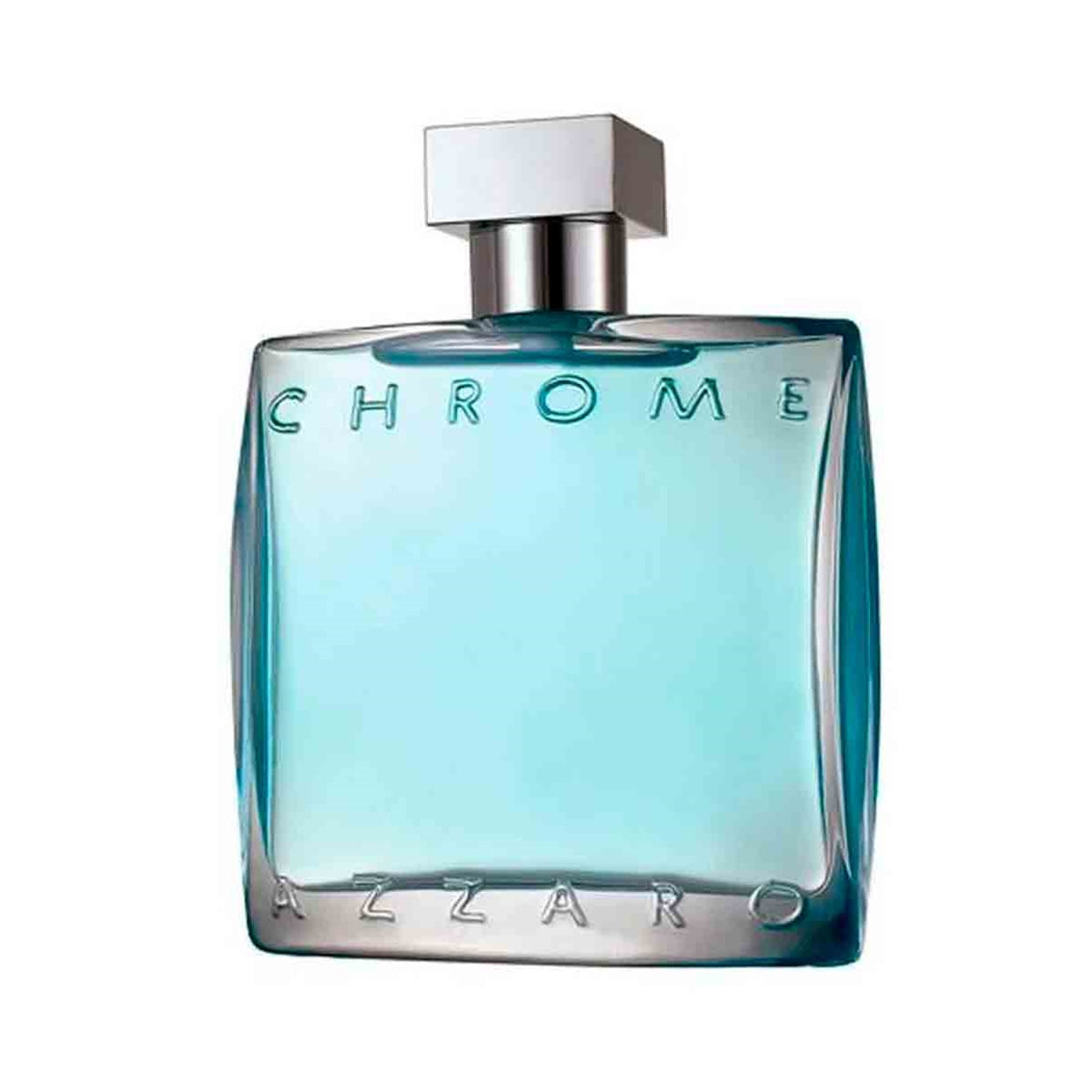 frasco Perfume Masculino Azzaro Chrome Eau de Toilette frente fundo branco