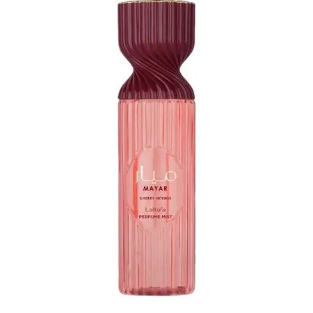 frasco Lattafa Mayar Cherry Intense - Body Splash 250Ml frente fundo branco
