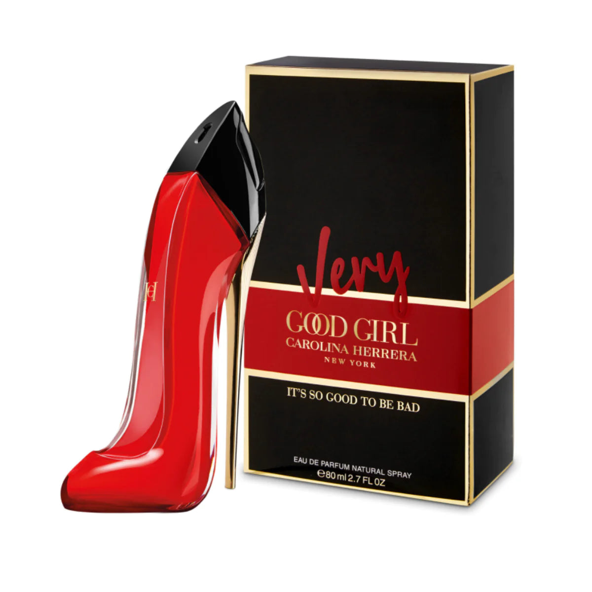 frasco Perfume Feminino Carolina Herrera Good Girl Very Eau de Parfum detalhe lateral