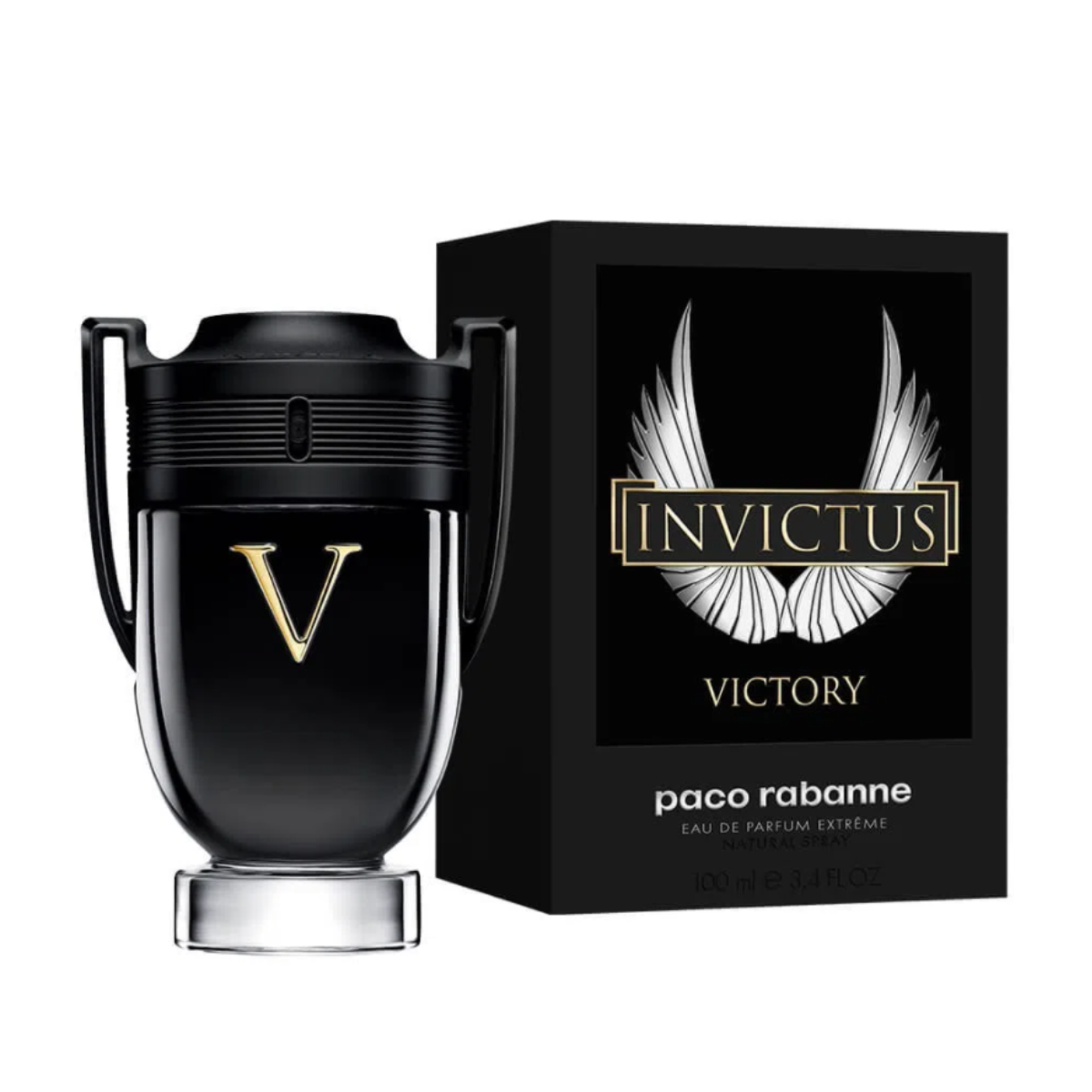 frasco Perfume Masculino Paco Rabanne Invictus Victory Eau de Parfum detalhe lateral