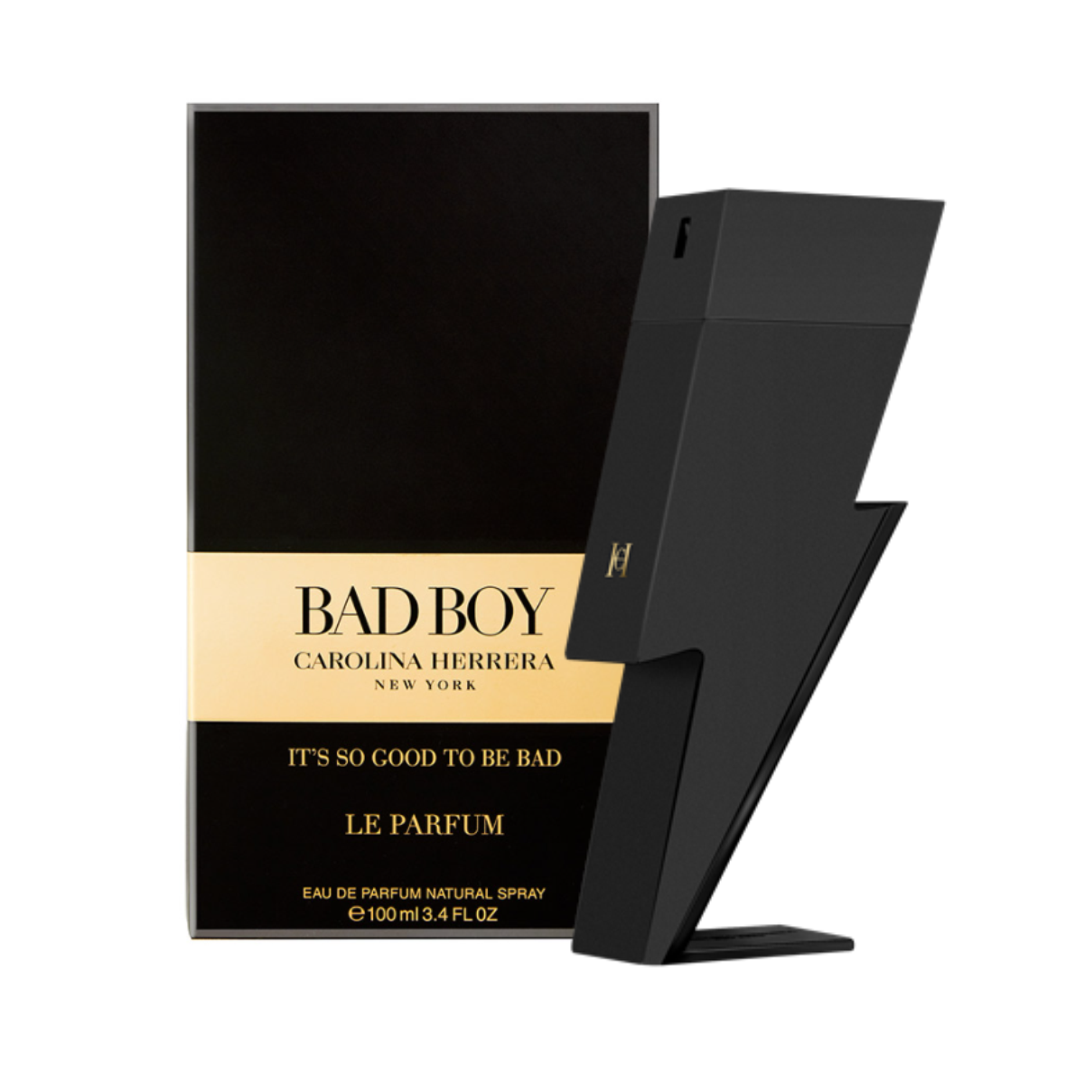 frasco Perfume Masculino Carolina Herrera Bad Boy Le Parfum Eau de Parfum detalhe lateral