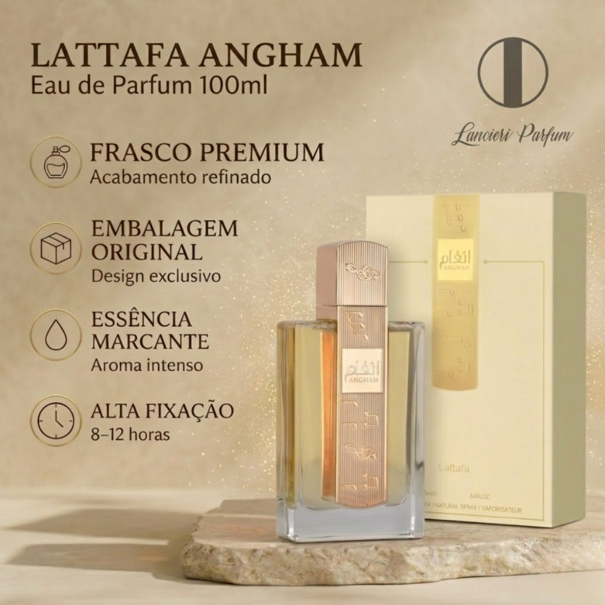 Perfume Lattafa Angham EDP oriental amadeirado