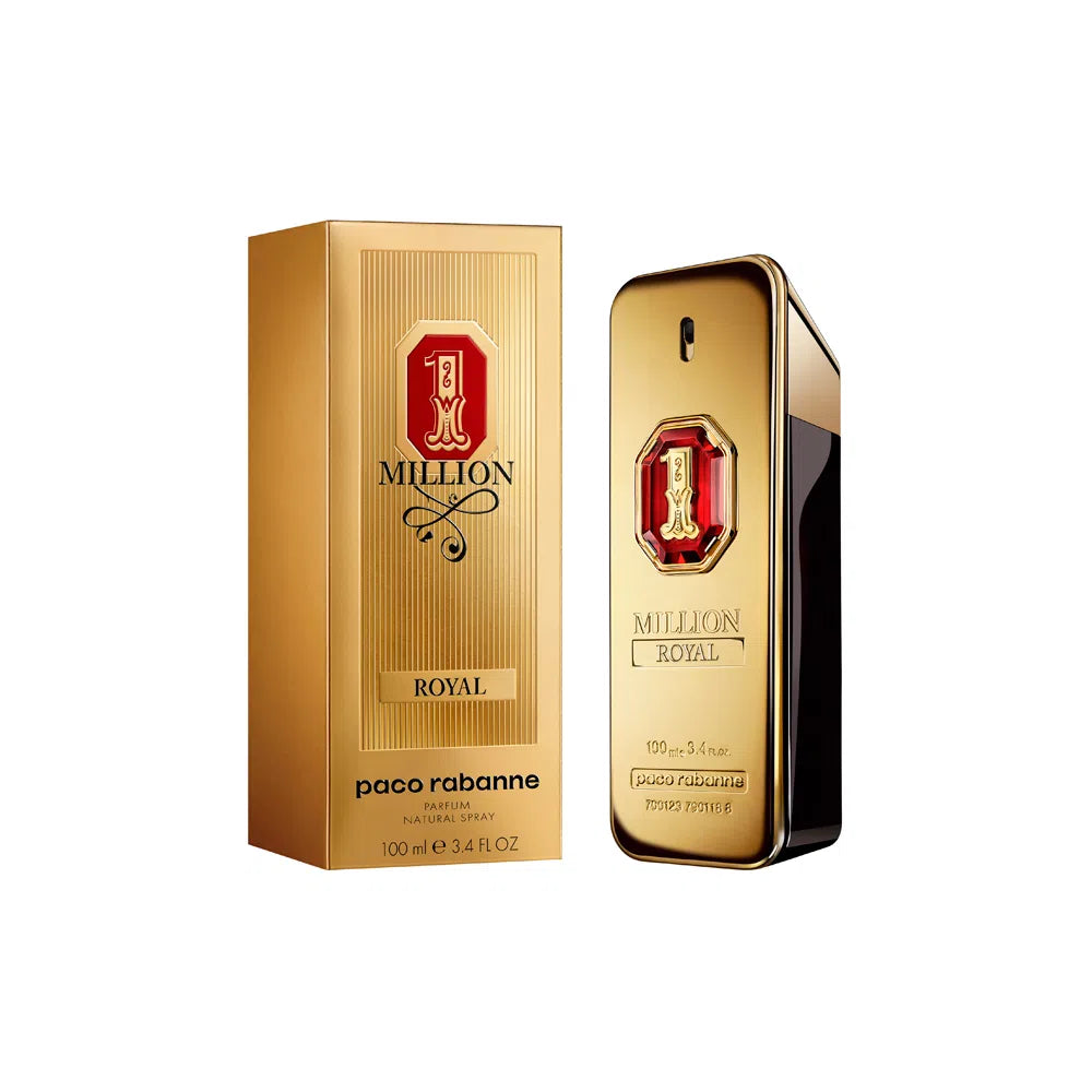 frasco Perfume Masculino Paco Rabanne One Million Royal Eau de Parfum detalhe lateral