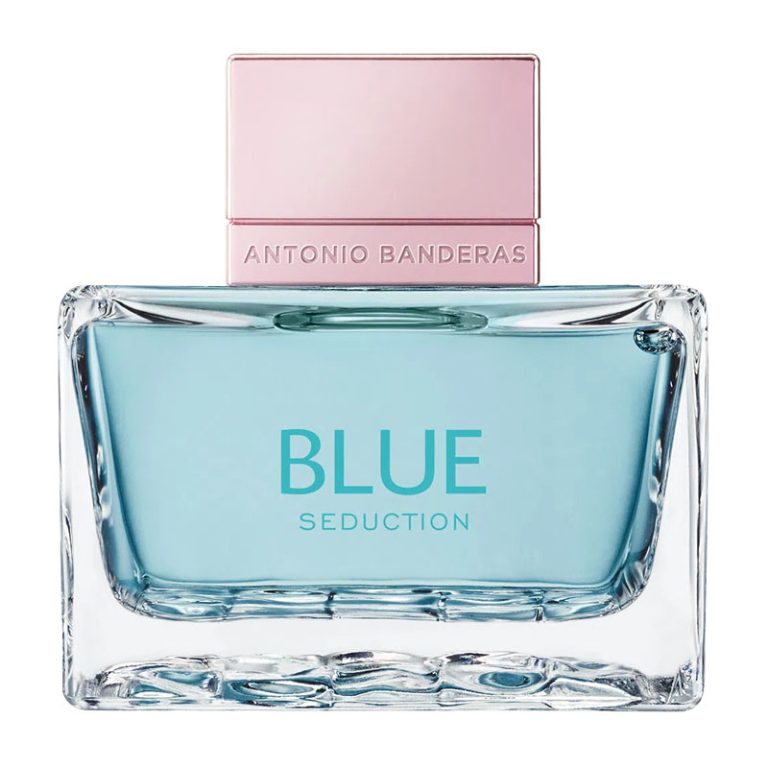 frasco Perfume Feminino Antonio Banderas Blue Seduction Eu de Toilette frente fundo branco