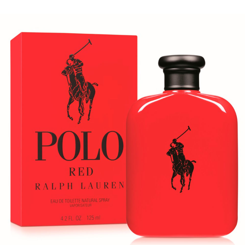 frasco Perfume Mascunino Ralfh Lauren Polo Red Eau de Toilette detalhe lateral