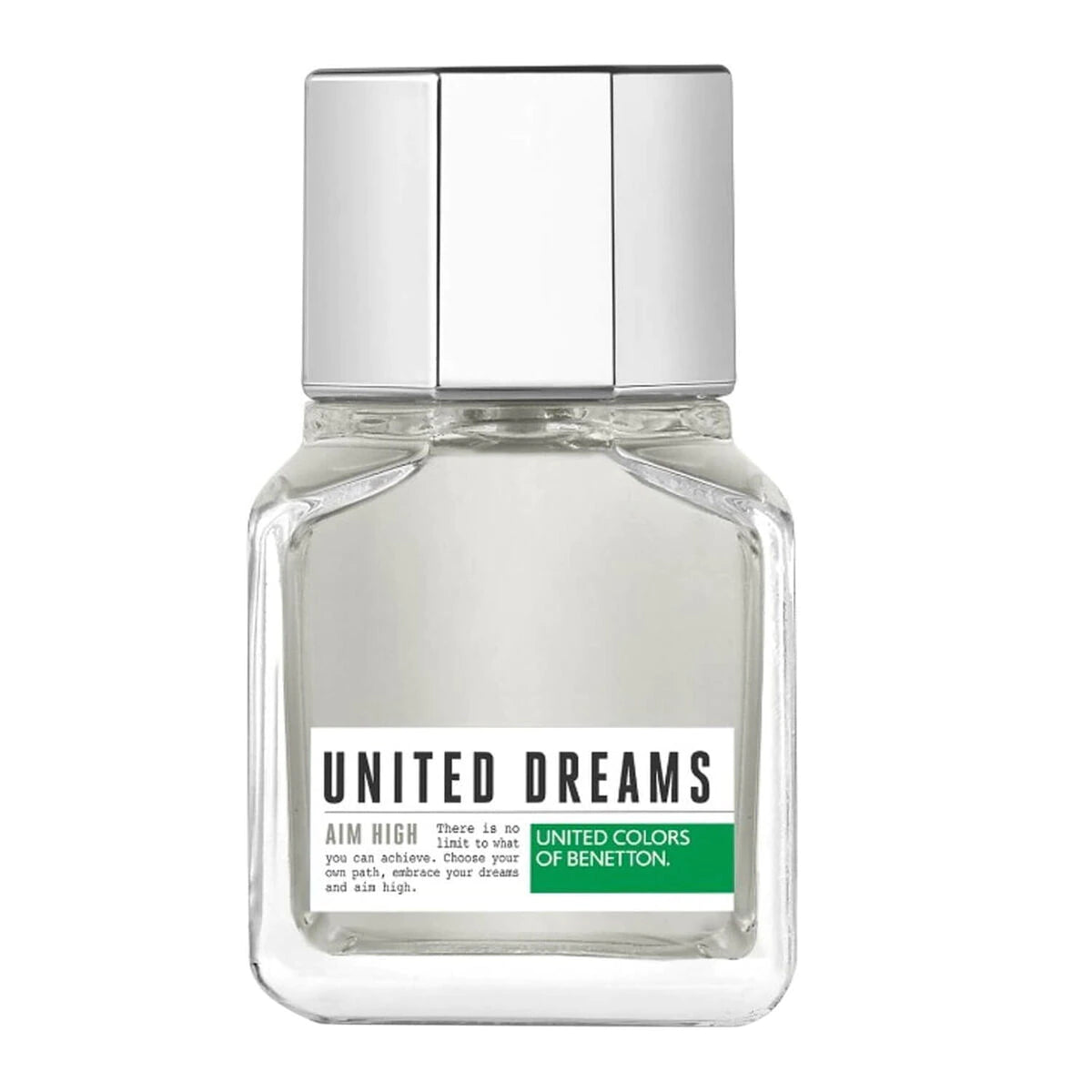 frasco Perfume Masculino Benetton United Dreams Aim High Eau de Toilette frente fundo branco