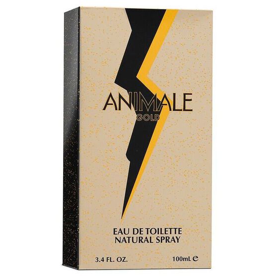 frasco Perfume Masculino Animale Gold Eau de Toilette detalhe lateral
