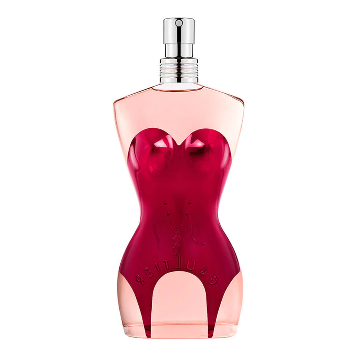 frasco Perfume Feminino Jean Paul Gaultier Classique Eau de Parfum frente fundo branco