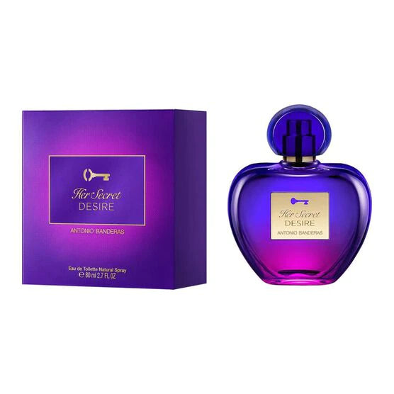 frasco Perfume Feminino Antonio Banderas Her Secret Desire Eau de Toilette detalhe lateral