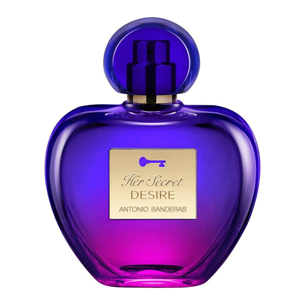 frasco Perfume Feminino Antonio Banderas Her Secret Desire Eau de Toilette frente fundo branco