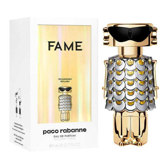 frasco Perfume Feminino Paco Rabanne Fame Eau de Parfum detalhe lateral