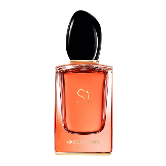 frasco Perfume Feminino Giorgio Armani Sì Intense Eau de Parfum frente fundo branco