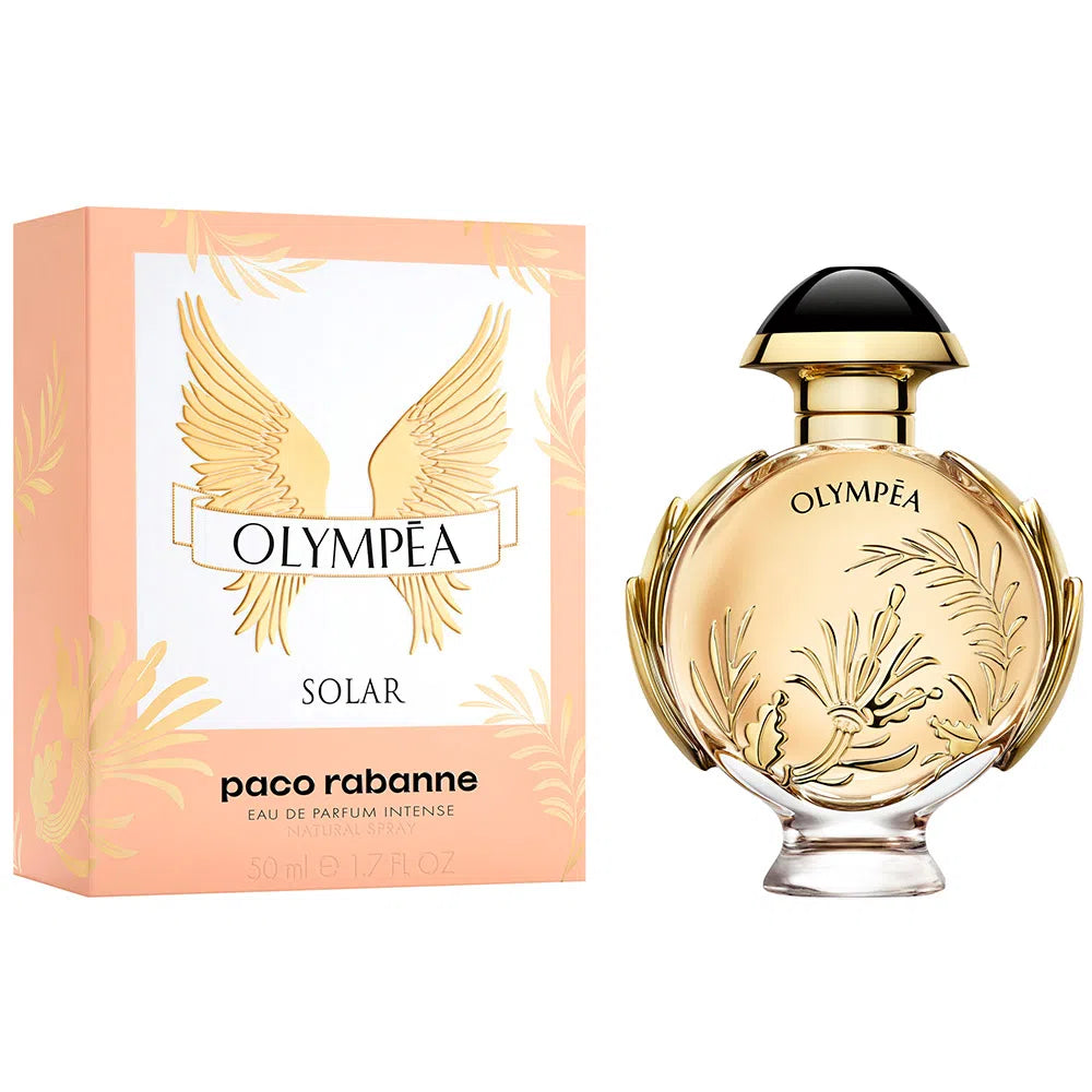 frasco Perfume Feminino Paco Rabanne Olympea Solar Eau de Parfum detalhe lateral
