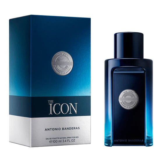 frasco Perfume Masculino Antonio Banderas The Icon Eau de Toilette detalhe lateral