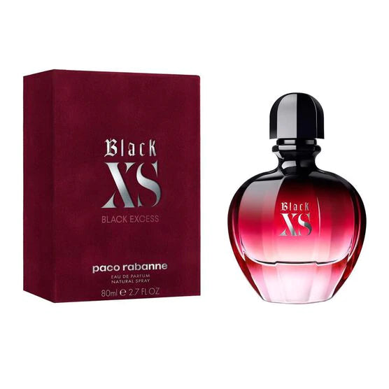 frasco Perfume Feminino Paco Rabanne Black Xs For Her Eau de Parfum detalhe lateral